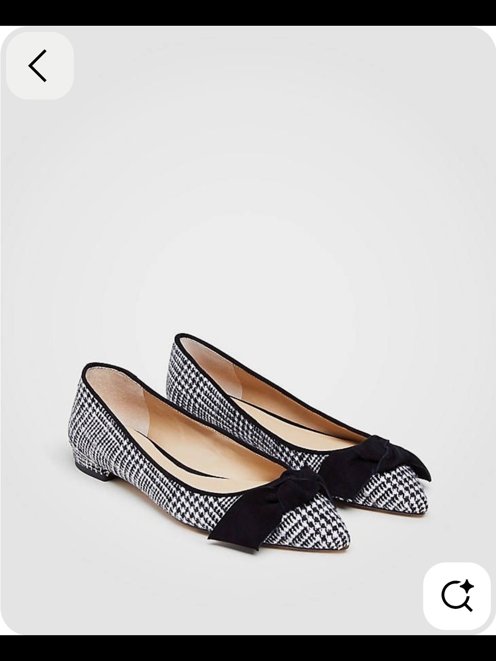 Ann Taylor Camryn Flannel Bow Flats Sz 7.5